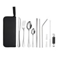 Portable Stainless Steel Cutlery Set Outdoor Picnic Knife And Fork Tool With Storage Bag, Style: B Model Silver