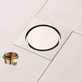 All Copper Brushed Anti-Odor Floor Drain Gravity Copper Core Bathroom Floor Drain, Specification: Round Invisible