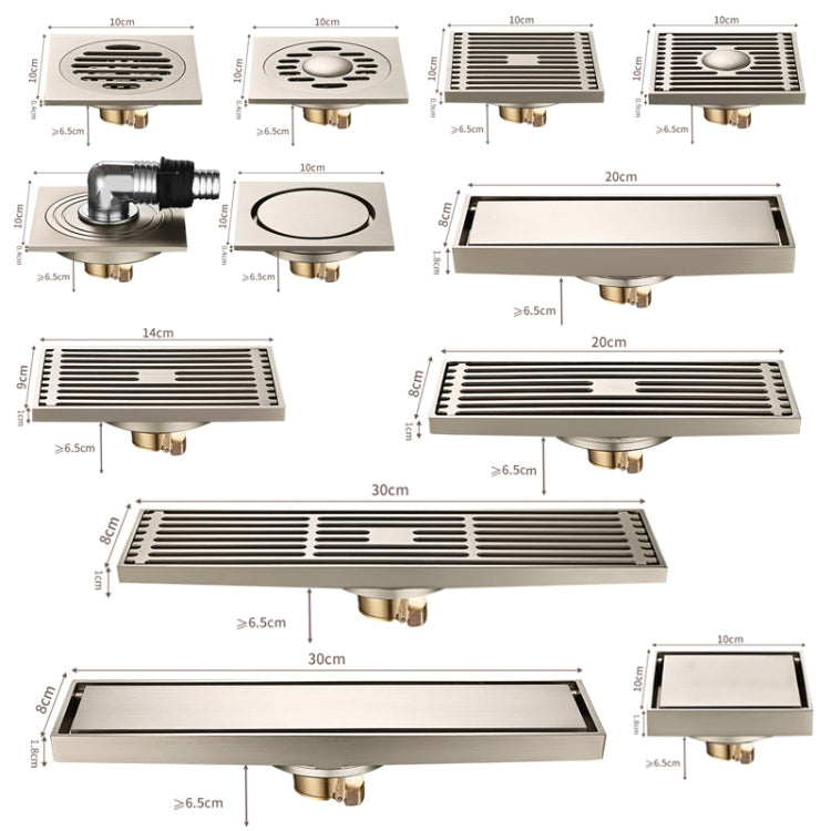 All Copper Brushed Anti-Odor Floor Drain Gravity Copper Core Bathroom Floor Drain, Specification: Sealed for Washing Machine