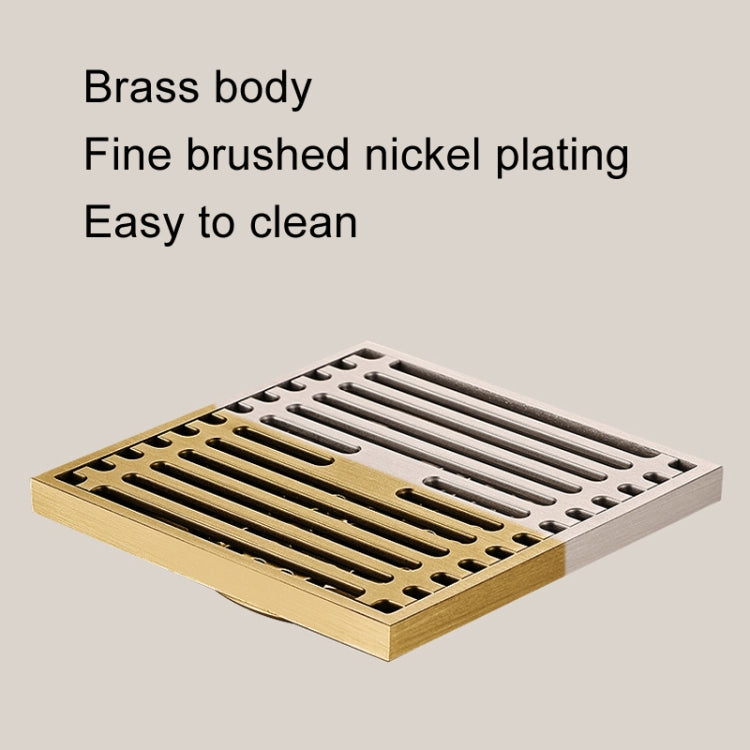All Copper Brushed Anti-Odor Floor Drain Gravity Copper Core Bathroom Floor Drain, Specification: Sealed for Washing Machine