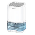 1L 36W Air Dehumidifier for Home Damp Drying Clothes with 7 colors Light US Plug(White)