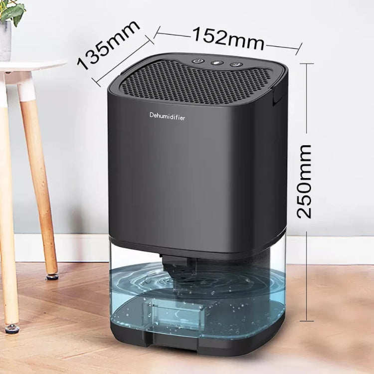 1L 36W Air Dehumidifier for Home Damp Drying Clothes with 7 colors Light EU Plug(Black)
