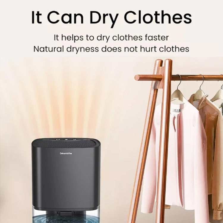 1L 36W Air Dehumidifier for Home Damp Drying Clothes with 7 colors Light US Plug(Black)