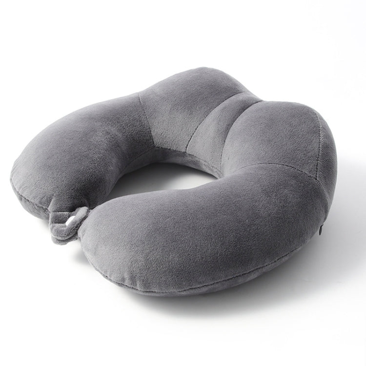 Portable Nap Neck Care Pillow Multifunctional Airplane Travel U-Shaped Pillow, Style: Dark Gray PP Cotton