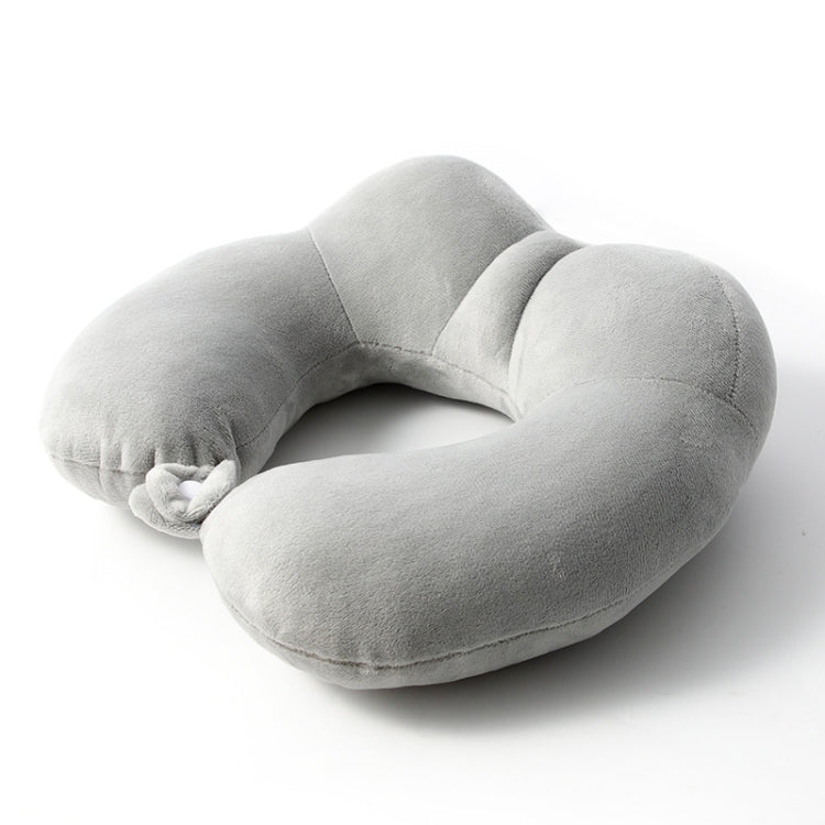 Portable Nap Neck Care Pillow Multifunctional Airplane Travel U-Shaped Pillow, Style: Gray Memory Cotton