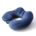 Portable Nap Neck Care Pillow Multifunctional Airplane Travel U-Shaped Pillow, Style: Navy Blue Memory Cotton