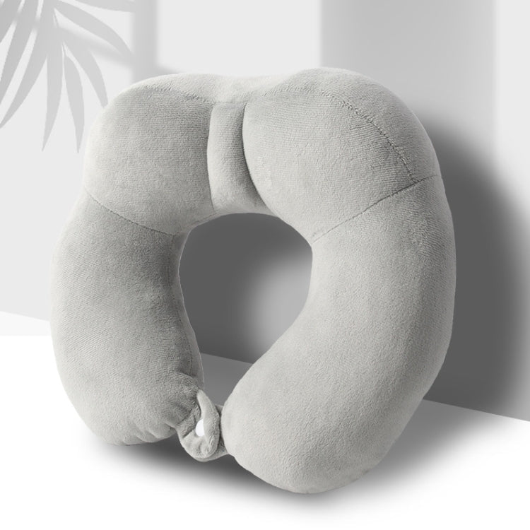 Portable Nap Neck Care Pillow Multifunctional Airplane Travel U-Shaped Pillow, Style: Dark Gray Memory Cotton