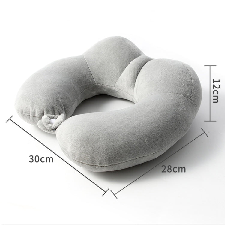 Portable Nap Neck Care Pillow Multifunctional Airplane Travel U-Shaped Pillow, Style: Gray Memory Cotton
