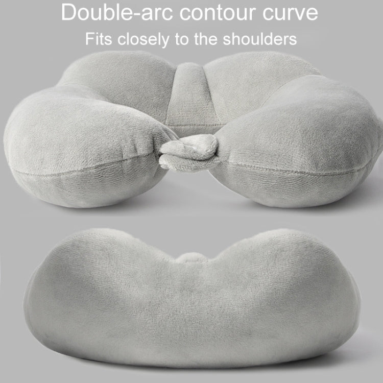 Portable Nap Neck Care Pillow Multifunctional Airplane Travel U-Shaped Pillow, Style: Gray PP Cotton