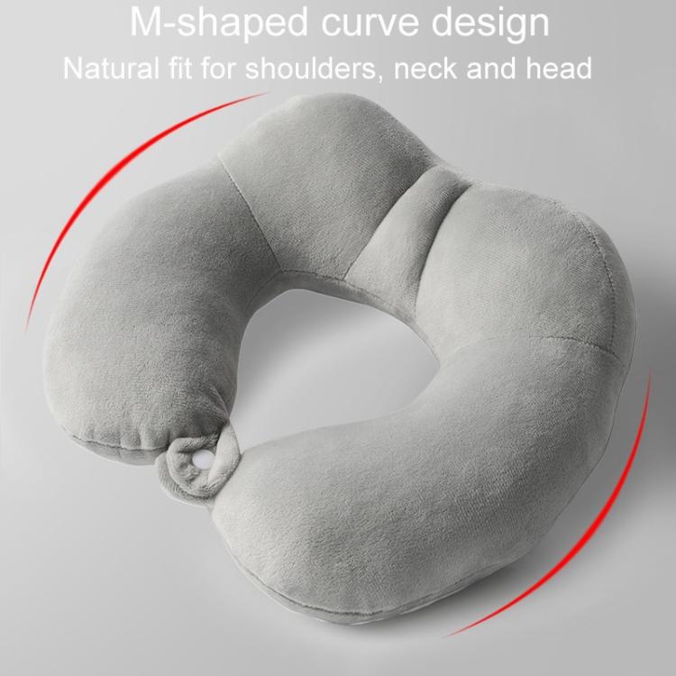 Portable Nap Neck Care Pillow Multifunctional Airplane Travel U-Shaped Pillow, Style: Navy Blue PP Cotton