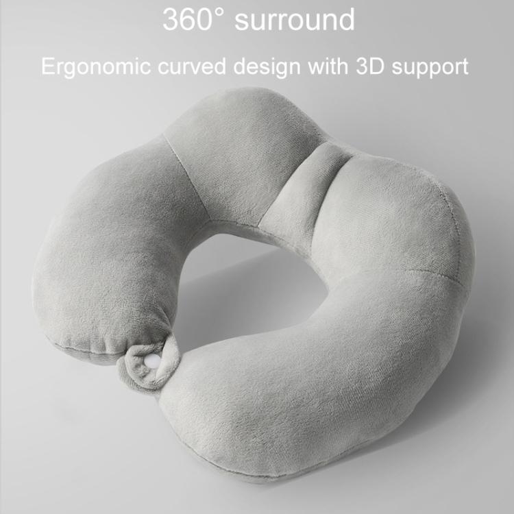Portable Nap Neck Care Pillow Multifunctional Airplane Travel U-Shaped Pillow, Style: Gray Memory Cotton