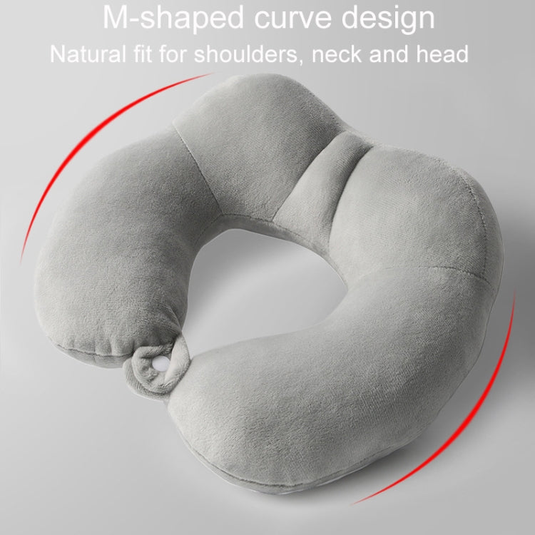 Portable Nap Neck Care Pillow Multifunctional Airplane Travel U-Shaped Pillow, Style: Dark Gray PP Cotton