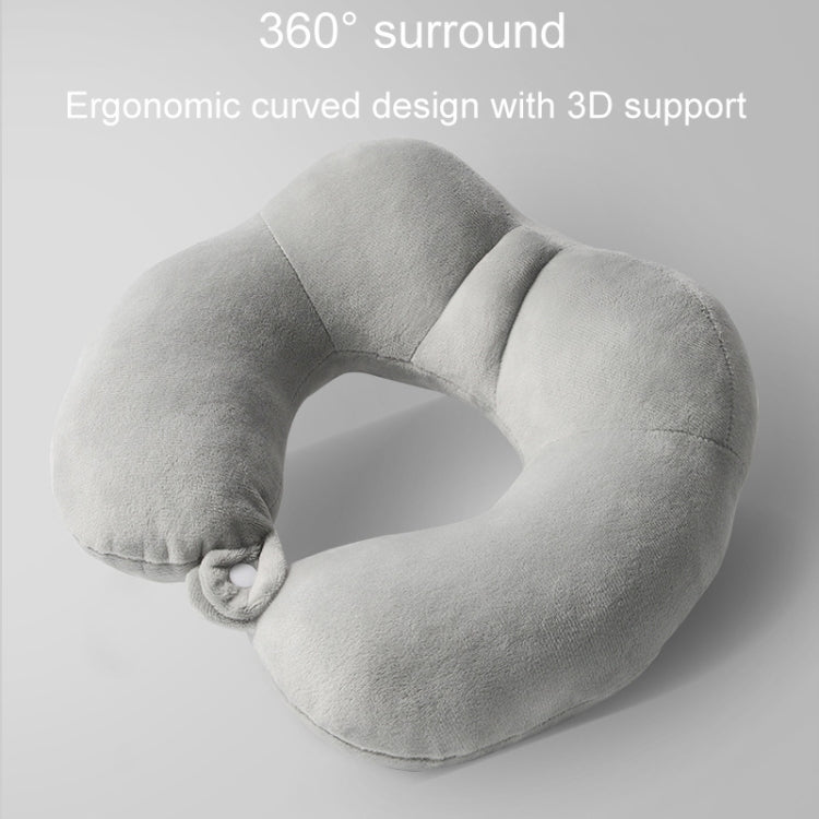Portable Nap Neck Care Pillow Multifunctional Airplane Travel U-Shaped Pillow, Style: Gray PP Cotton