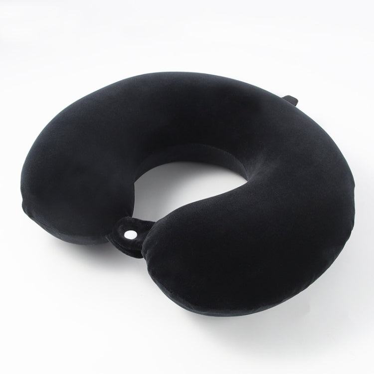 Portable Napping Memory Pillow Multifunctional Airplane Travel U-Shaped Pillow(Black)