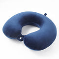 Portable Napping Memory Pillow Multifunctional Airplane Travel U-Shaped Pillow(Navy Blue)