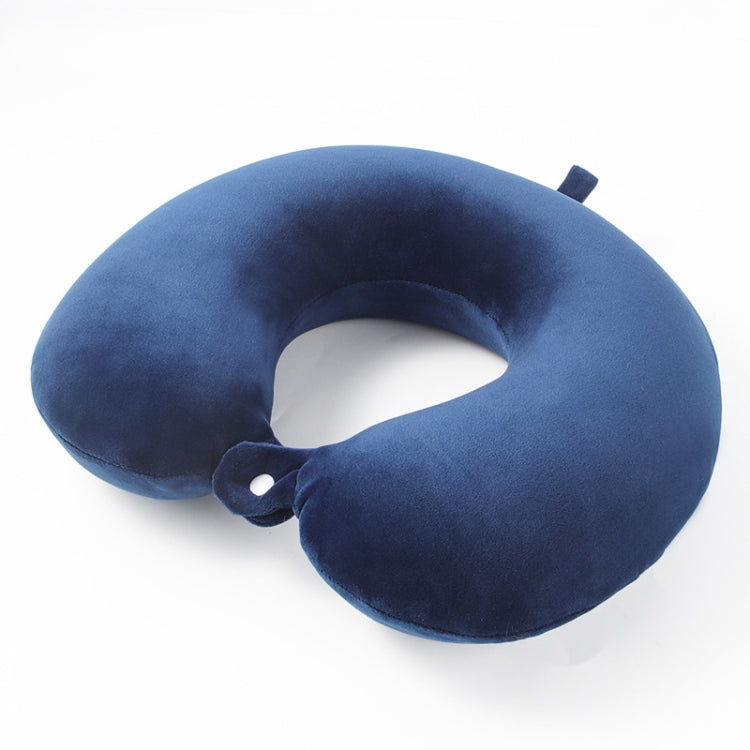 Portable Napping Memory Pillow Multifunctional Airplane Travel U-Shaped Pillow(Navy Blue)