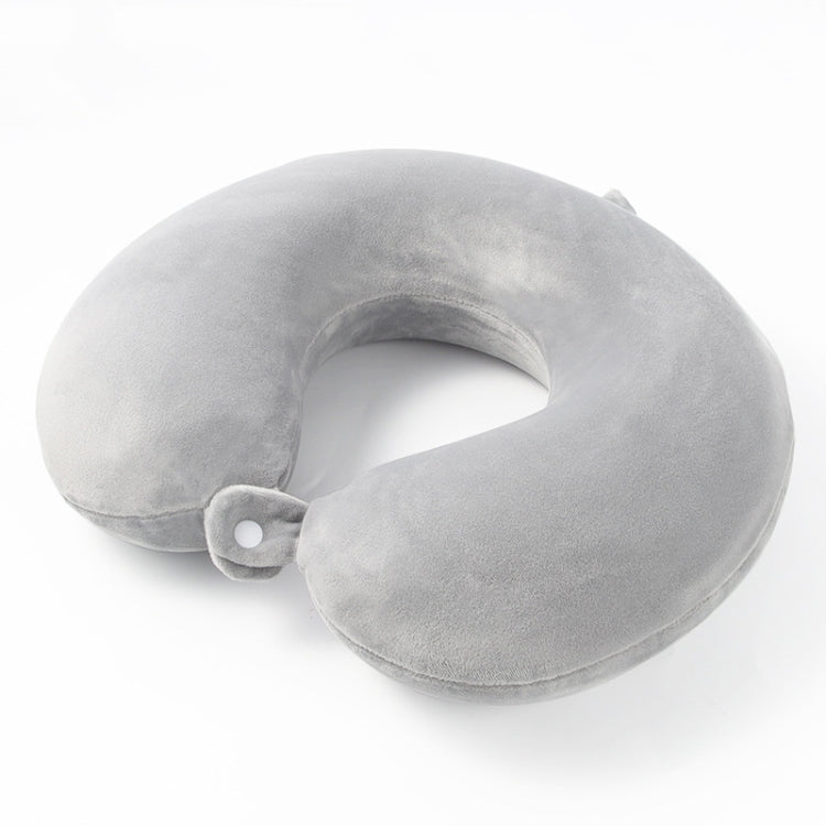 Portable Napping Memory Pillow Multifunctional Airplane Travel U-Shaped Pillow(Light Gray)