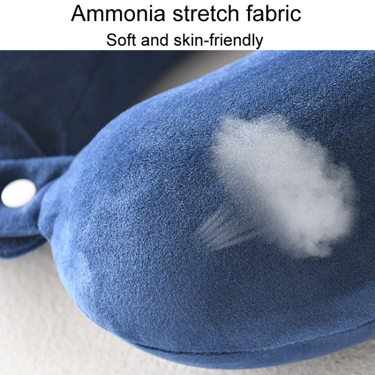 Portable Napping Memory Pillow Multifunctional Airplane Travel U-Shaped Pillow(Navy Blue)