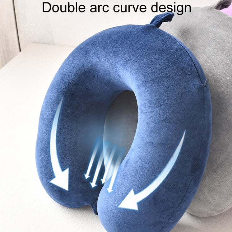 Portable Napping Memory Pillow Multifunctional Airplane Travel U-Shaped Pillow(Navy Blue)