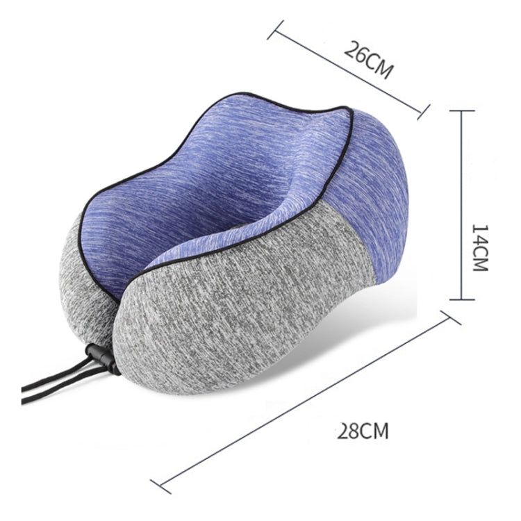 Colorblocking Ice Silk Memory Foam U-Shaped Pillow Portable Napping Neck Care Pillow(Gray)