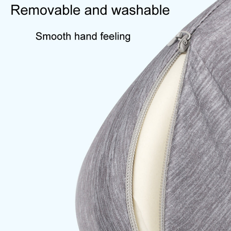 Colorblocking Ice Silk Memory Foam U-Shaped Pillow Portable Napping Neck Care Pillow(Gray)