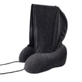 Hooded U-Shaped Memory Foam Pillow Portable Travel Neck Care Pillow(Black)