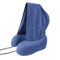 Hooded U-Shaped Memory Foam Pillow Portable Travel Neck Care Pillow(Blue)