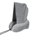 Hooded U-Shaped Memory Foam Pillow Portable Travel Neck Care Pillow(Gray)