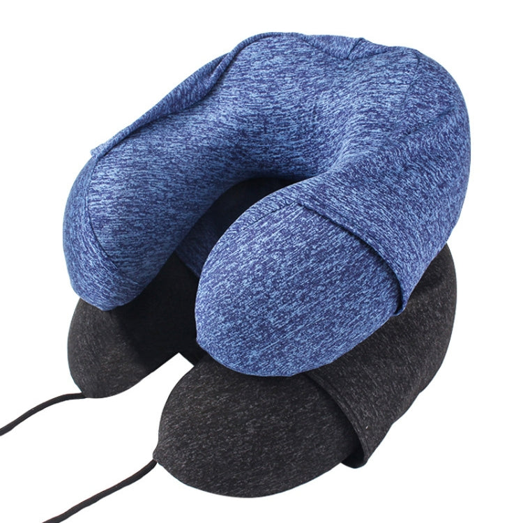 Hooded U-Shaped Memory Foam Pillow Portable Travel Neck Care Pillow(Gray)