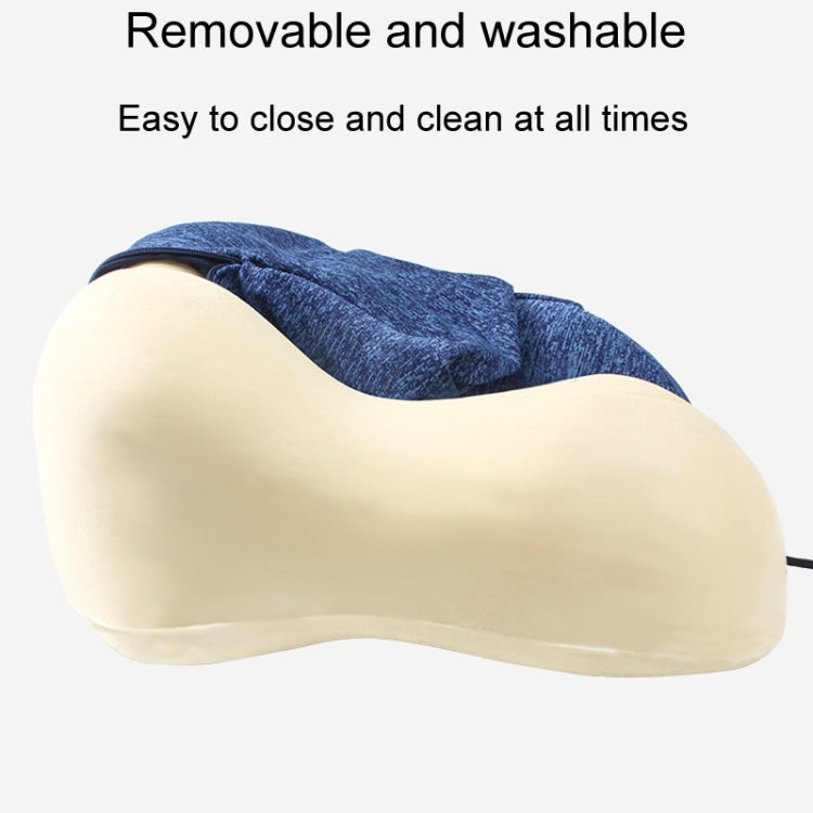 Hooded U-Shaped Memory Foam Pillow Portable Travel Neck Care Pillow(Blue)