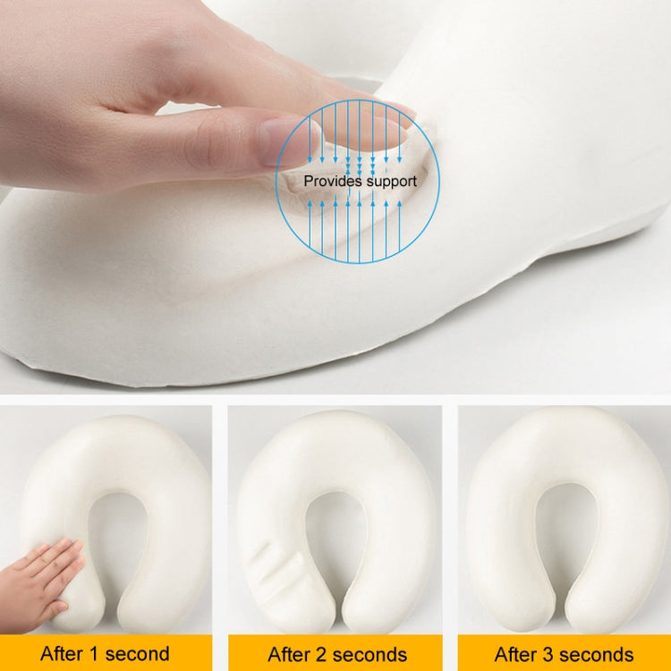 Hooded U-Shaped Memory Foam Pillow Portable Travel Neck Care Pillow(Black)