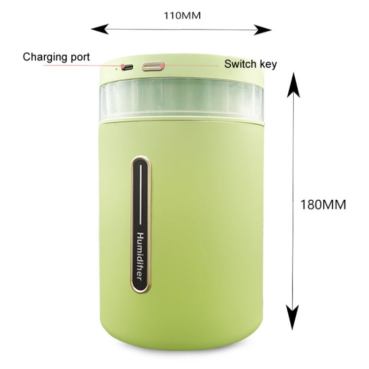 1L Home Humidifier Large Capacity Desk Aroma Mute Ambient Light Humidifier Charging Model(White)