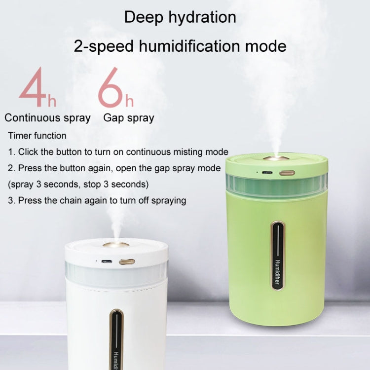 1L Home Humidifier Large Capacity Desk Aroma Mute Ambient Light Humidifier Charging Model(White)