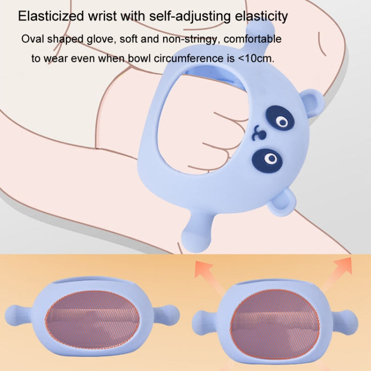 Baby Hand Protector Silicone Gloves Teether Anti Hand Eating Teething Toys(Khaki)