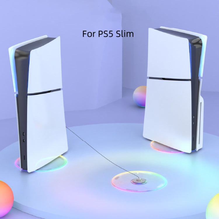 For PS5 Slim iplay HBP-575 Simple Storage Base Light Version RGB Colorful Vertical Storage Bracket(Transparent)
