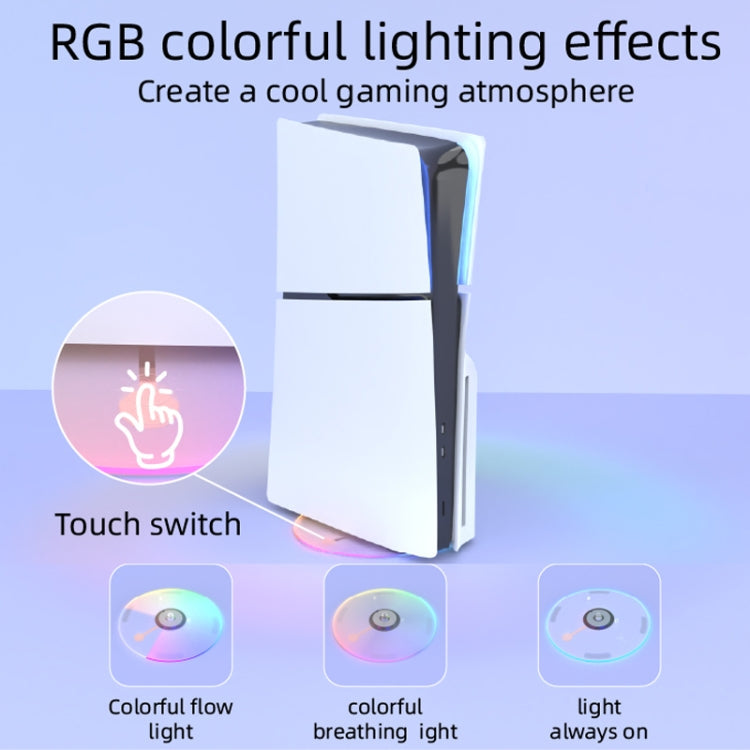 For PS5 Slim iplay HBP-575 Simple Storage Base Light Version RGB Colorful Vertical Storage Bracket(Transparent)