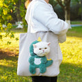 Pet Out Bag Crossbody Tote Cat Bag Small Dog Expandable Shoulder Bag, Size: L(White Background Green Dragon)