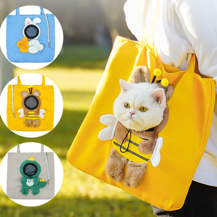 Pet Out Bag Crossbody Tote Cat Bag Small Dog Expandable Shoulder Bag, Size: M(Yellow Bee)