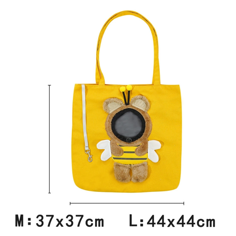Pet Out Bag Crossbody Tote Cat Bag Small Dog Expandable Shoulder Bag, Size: L(White Background Green Dragon)