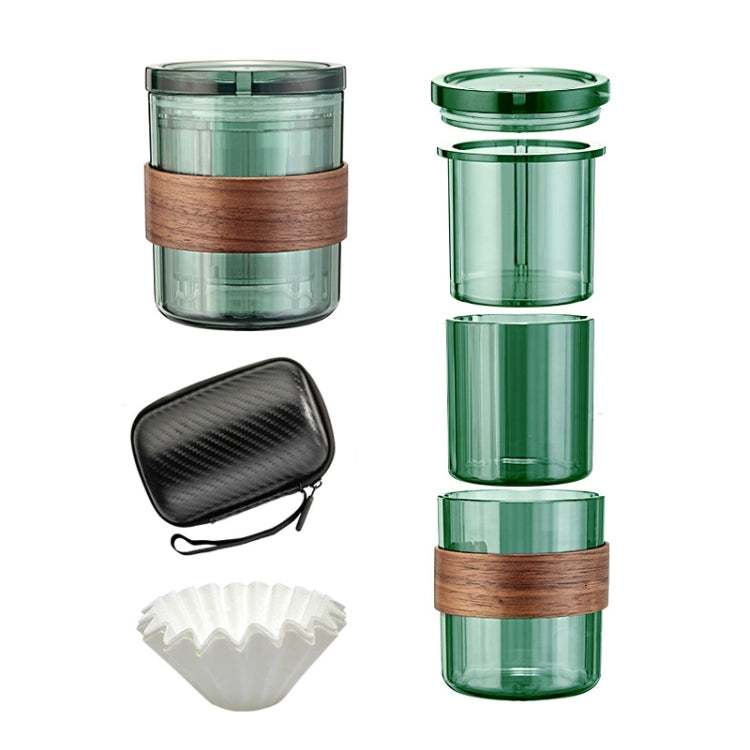 3 In 1 Pour Over Coffee Maker with Filter Cup for Camping Travel Office With Bag Aqua Green