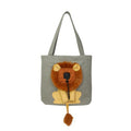 Canvas Expandable Little Lion Shape Cat Bag Small Dog Handbag, Size: Small (Dark Gray)