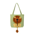 Canvas Expandable Little Lion Shape Cat Bag Small Dog Handbag, Size: Small (Light Green)