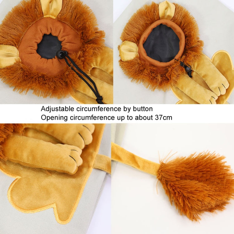 Canvas Expandable Little Lion Shape Cat Bag Small Dog Handbag, Size: Large (Dark Gray)