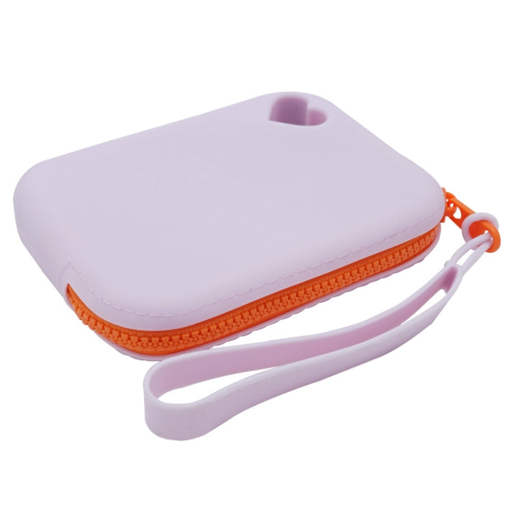 Silicone Storage Bag Portable Key Card Package Waterproof Dustproof Data Earphone Mini Bag(Light Purple)