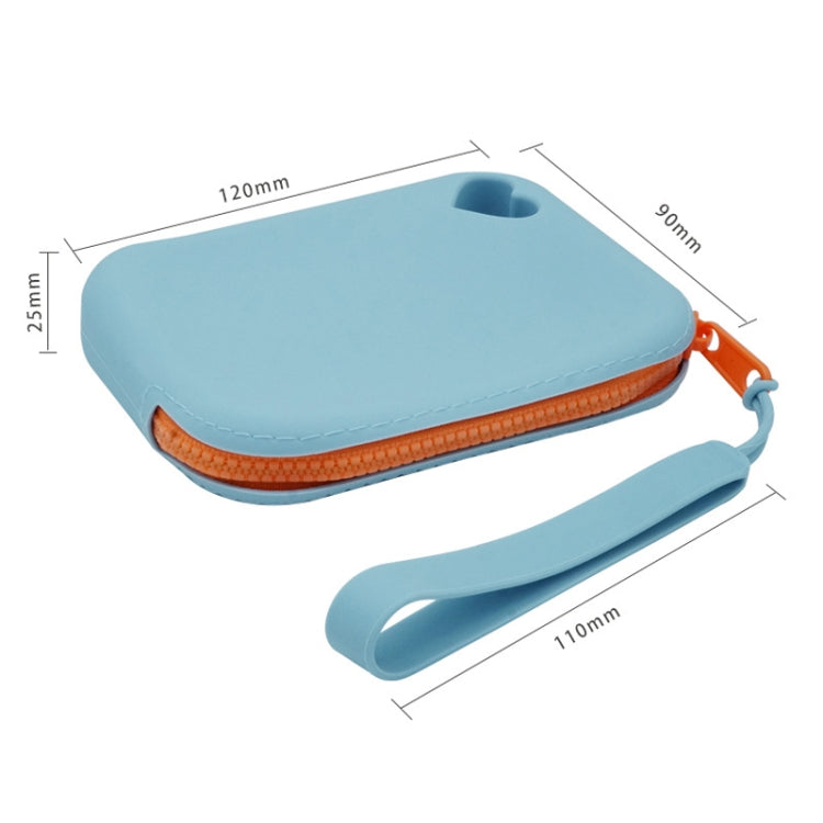 Silicone Storage Bag Portable Key Card Package Waterproof Dustproof Data Earphone Mini Bag(Light Blue)