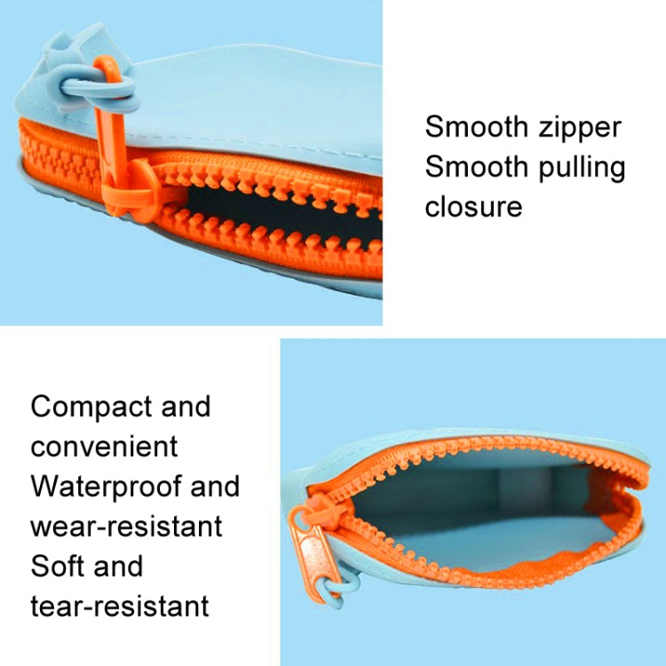 Silicone Storage Bag Portable Key Card Package Waterproof Dustproof Data Earphone Mini Bag(Light Blue)