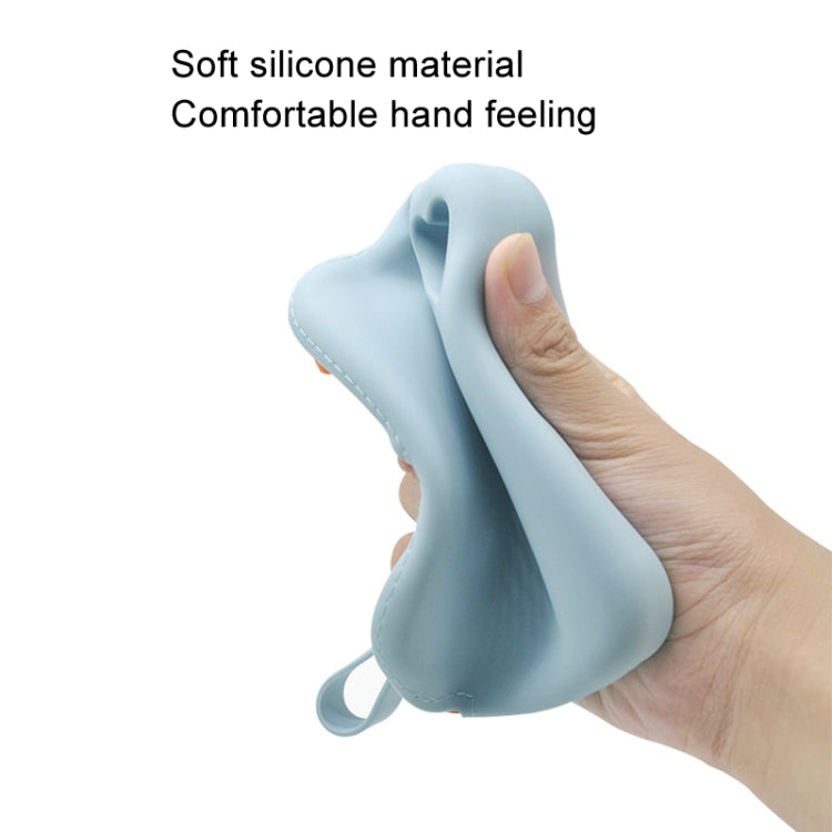 Silicone Storage Bag Portable Key Card Package Waterproof Dustproof Data Earphone Mini Bag(Light Blue)