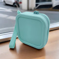 Silicone Change Storage Small Square Bag Lipstick Bank Card Earphone Zipper Storage Bag(Green)