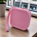 Silicone Change Storage Small Square Bag Lipstick Bank Card Earphone Zipper Storage Bag(Pink)