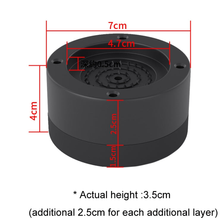 Washing Machine Base Non-Slip Heightening Fixed Shock-Absorbing Foot Pads, Color: Black 6cm